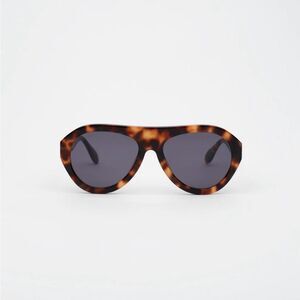 NEW EDERA AVENA  FLAME HAVANA ACETATE SUNGLASSES IN Turquoise